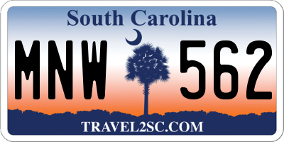 SC license plate MNW562