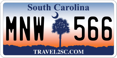 SC license plate MNW566