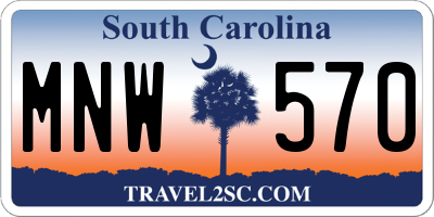 SC license plate MNW570