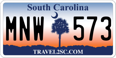 SC license plate MNW573