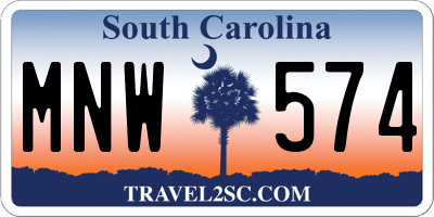 SC license plate MNW574