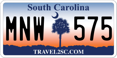 SC license plate MNW575