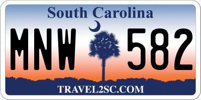 SC license plate MNW582