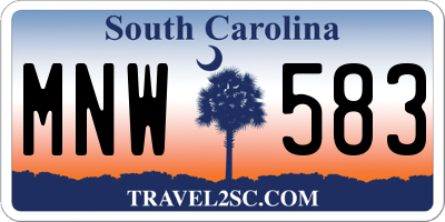 SC license plate MNW583