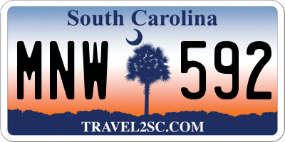 SC license plate MNW592