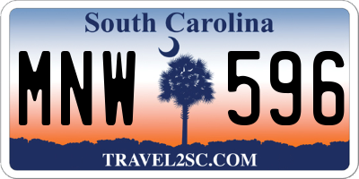 SC license plate MNW596