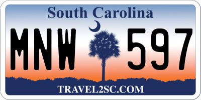 SC license plate MNW597