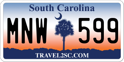 SC license plate MNW599