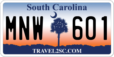 SC license plate MNW601