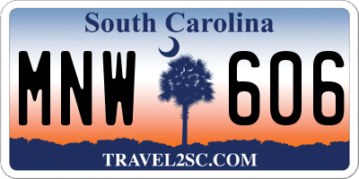 SC license plate MNW606
