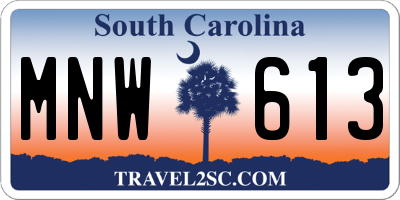 SC license plate MNW613