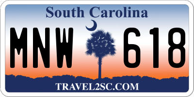 SC license plate MNW618