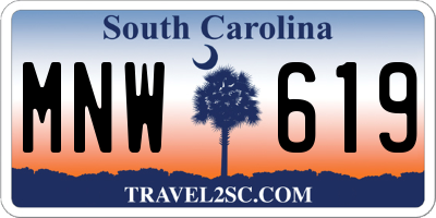 SC license plate MNW619