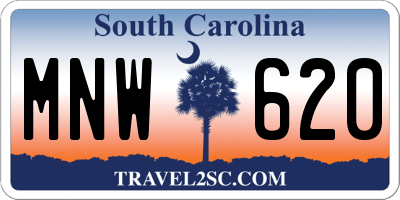 SC license plate MNW620
