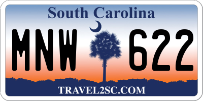 SC license plate MNW622