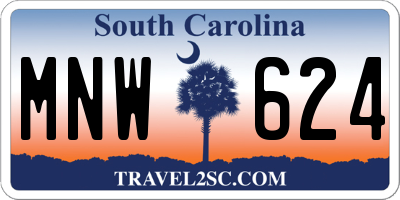 SC license plate MNW624
