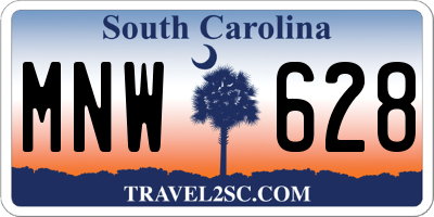 SC license plate MNW628