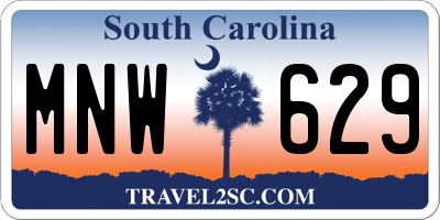 SC license plate MNW629