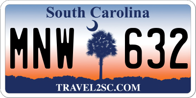 SC license plate MNW632