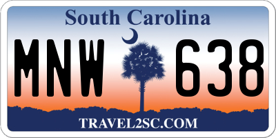 SC license plate MNW638
