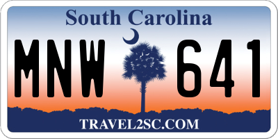 SC license plate MNW641
