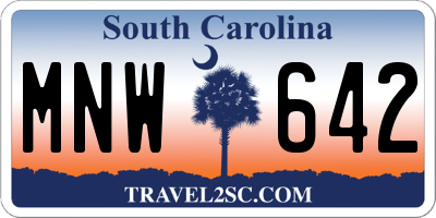 SC license plate MNW642