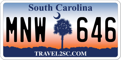 SC license plate MNW646