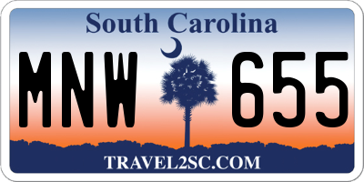 SC license plate MNW655