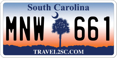 SC license plate MNW661