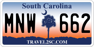 SC license plate MNW662