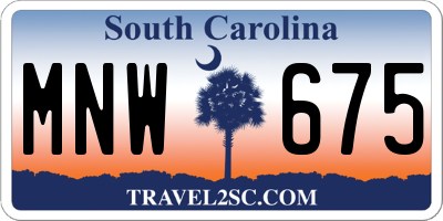 SC license plate MNW675