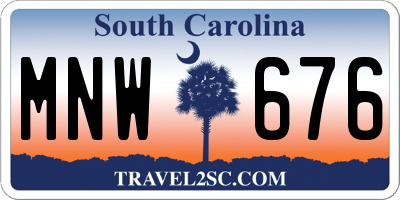 SC license plate MNW676