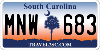 SC license plate MNW683