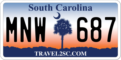 SC license plate MNW687