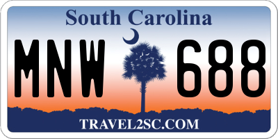 SC license plate MNW688