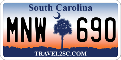 SC license plate MNW690