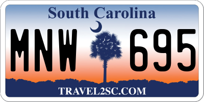 SC license plate MNW695