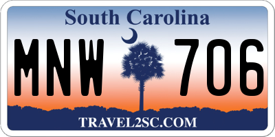 SC license plate MNW706