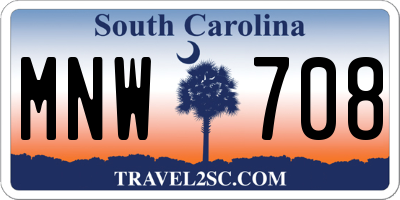 SC license plate MNW708