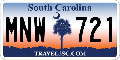 SC license plate MNW721