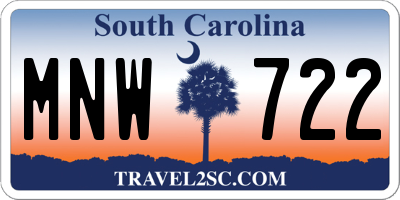 SC license plate MNW722