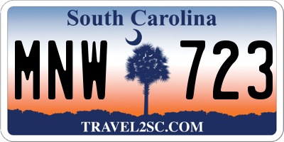 SC license plate MNW723
