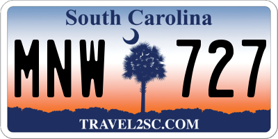 SC license plate MNW727