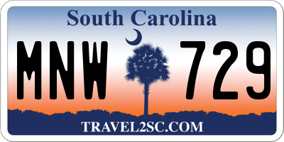 SC license plate MNW729