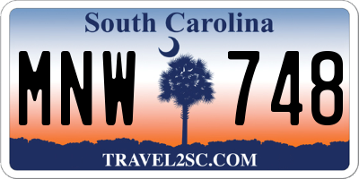 SC license plate MNW748