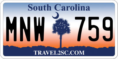 SC license plate MNW759