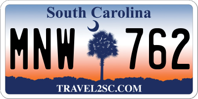 SC license plate MNW762