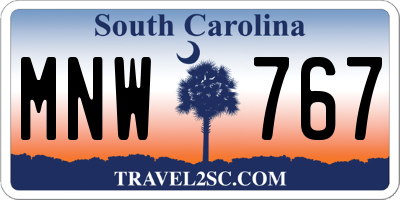 SC license plate MNW767