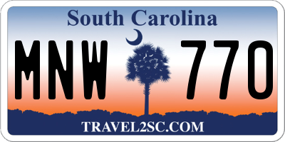 SC license plate MNW770