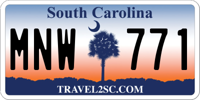 SC license plate MNW771